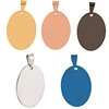 Junjiang SP0002 hot sale multi colors oval shaped unique charm custom laser Logo and letters stainless steel custom pendant