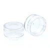 In Stock 2.5g 3g 5g 10g 15g 20g empty round plastic concentrate container 3ml 5ml 10ml PS clear plastic jar for cosmetic cream