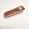 promotional gift embossed logo pu leather usb flash drive for memory 8GB 16GB