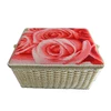 packing wicker storage empty gift luxury box packaging red polka dots sewing basket