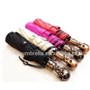 Awesome 3-fold automatic scary copper skull handle umbrella
