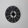 Farmhouse Rustic Barn Vintage Bronze Metal & Solid Wood Noiseless Big Oversized Wall Clock