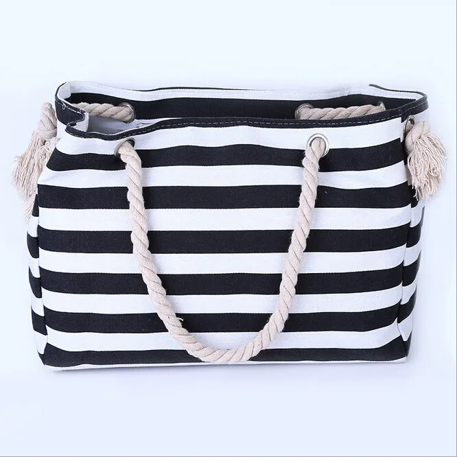 Standard Size Shopping Bag Large Tote Bag Strip Canvas Rectangular Tote Bag Buy Strip Canvas