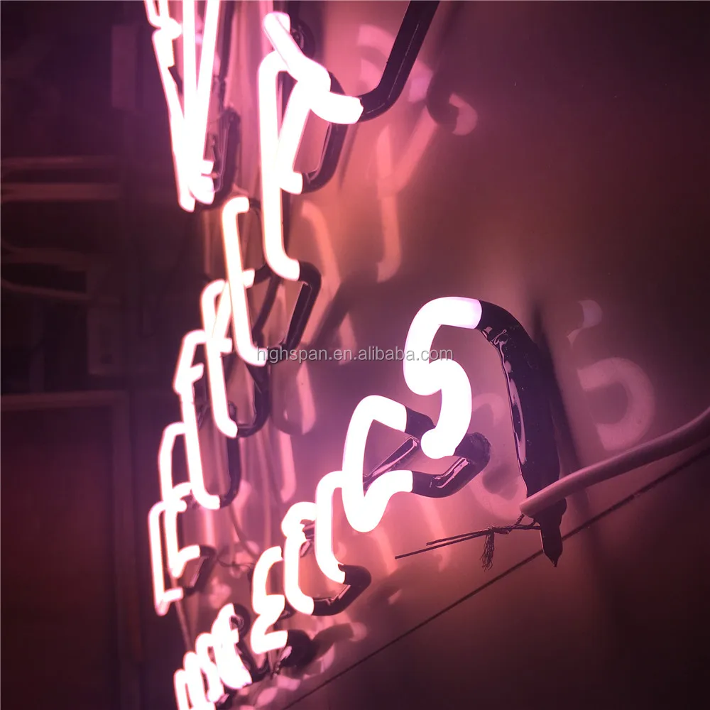 9mm Tube Pink Color Cosmetic Brand Custom Real Glass Neon Sign China ...