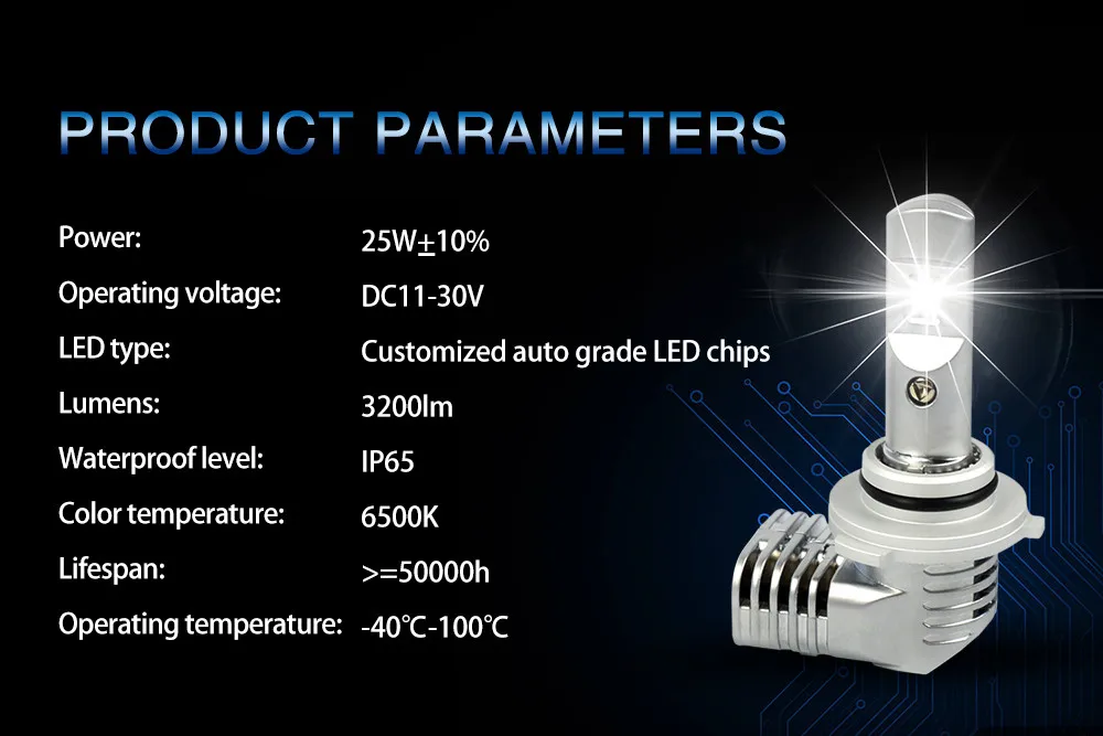 2019 H7 H8 9005 9006 100 Same Size With Original Halogen All In One
