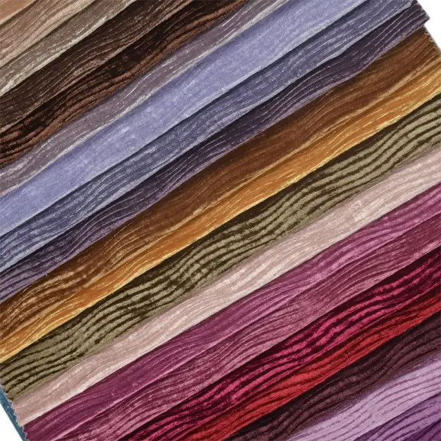 flock water ripple embossed super soft velvet t/c bonding for