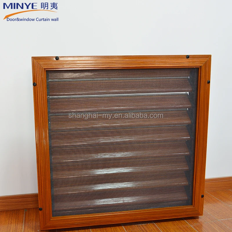 American Style Soundproof Timber Aluminum Louvers Windows Exterior