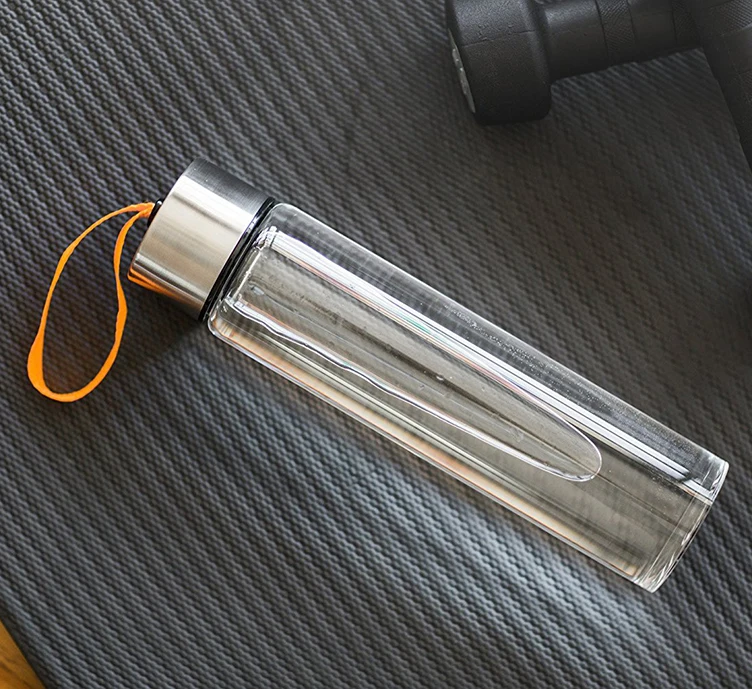 Wholesale Oem Custom Logo 450ml Slim Clear Glass Voss Water Bottle