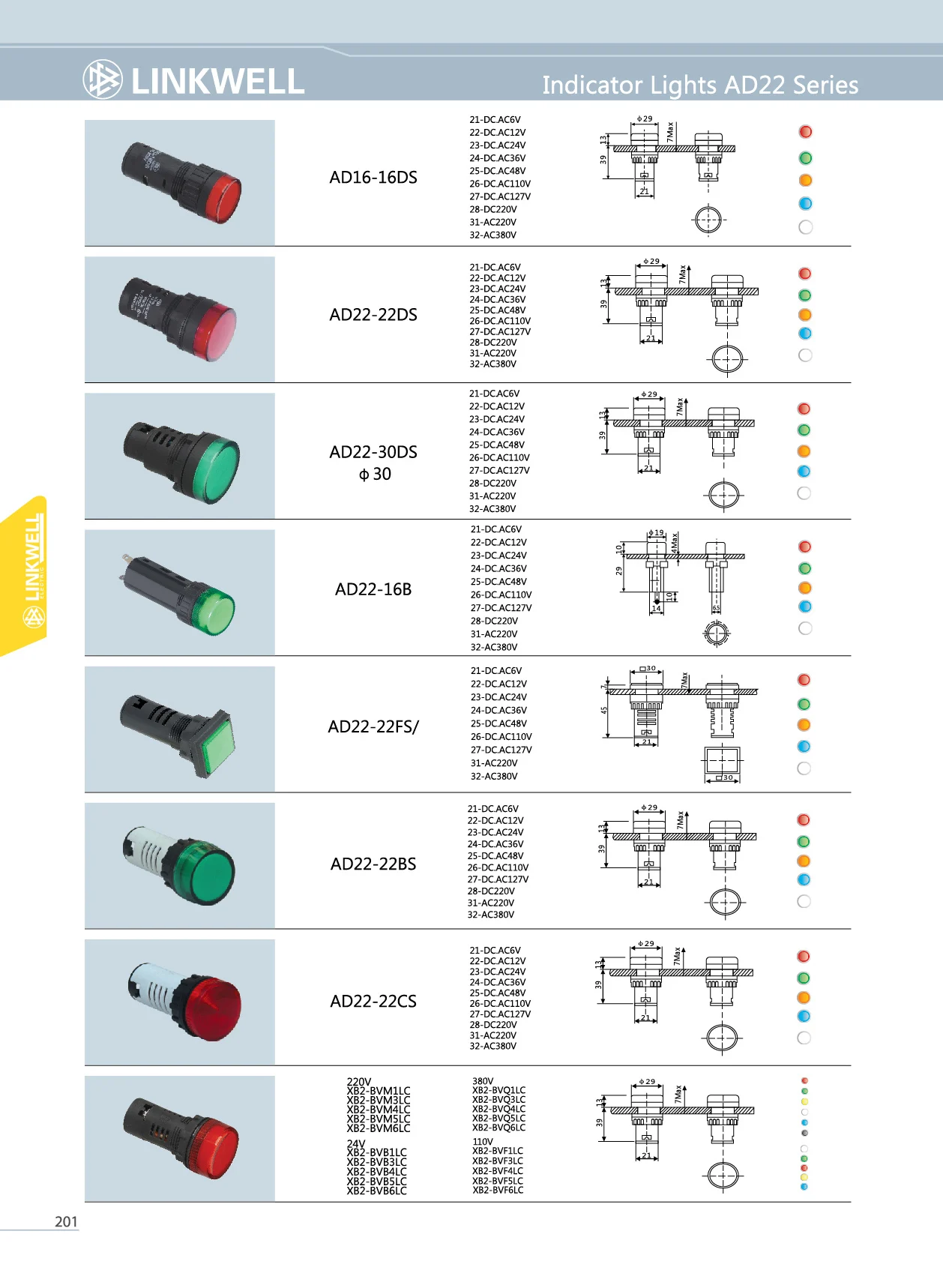 开关 按钮开关    led 指示灯 ad22 系列小型产品,用途大   型号 no