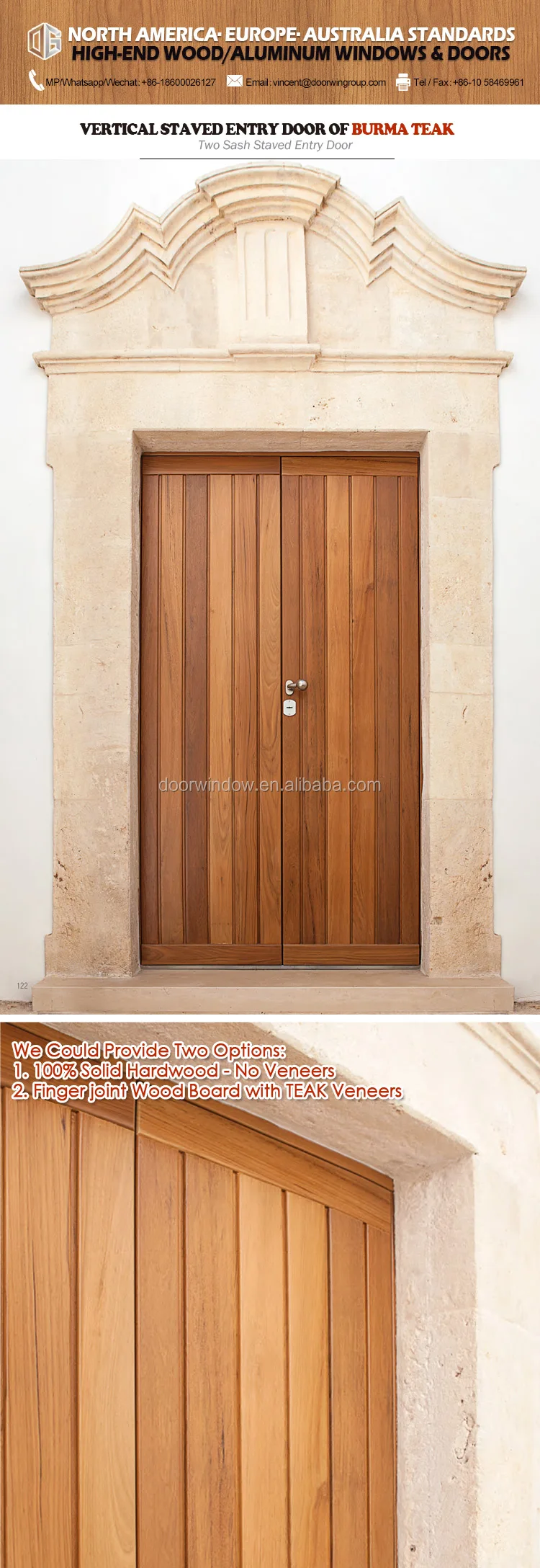 antique main door design China market teak wood double entry door