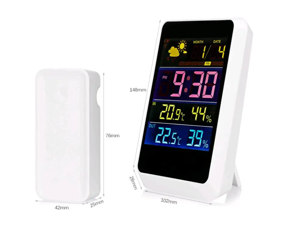Color Weather Station with Temperature and Humidity Monitor, Weather Forecaster
