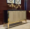 Exquisite Simple New Classical Designed Black Golden TV Stand of Stainless Steel BF12-11284b