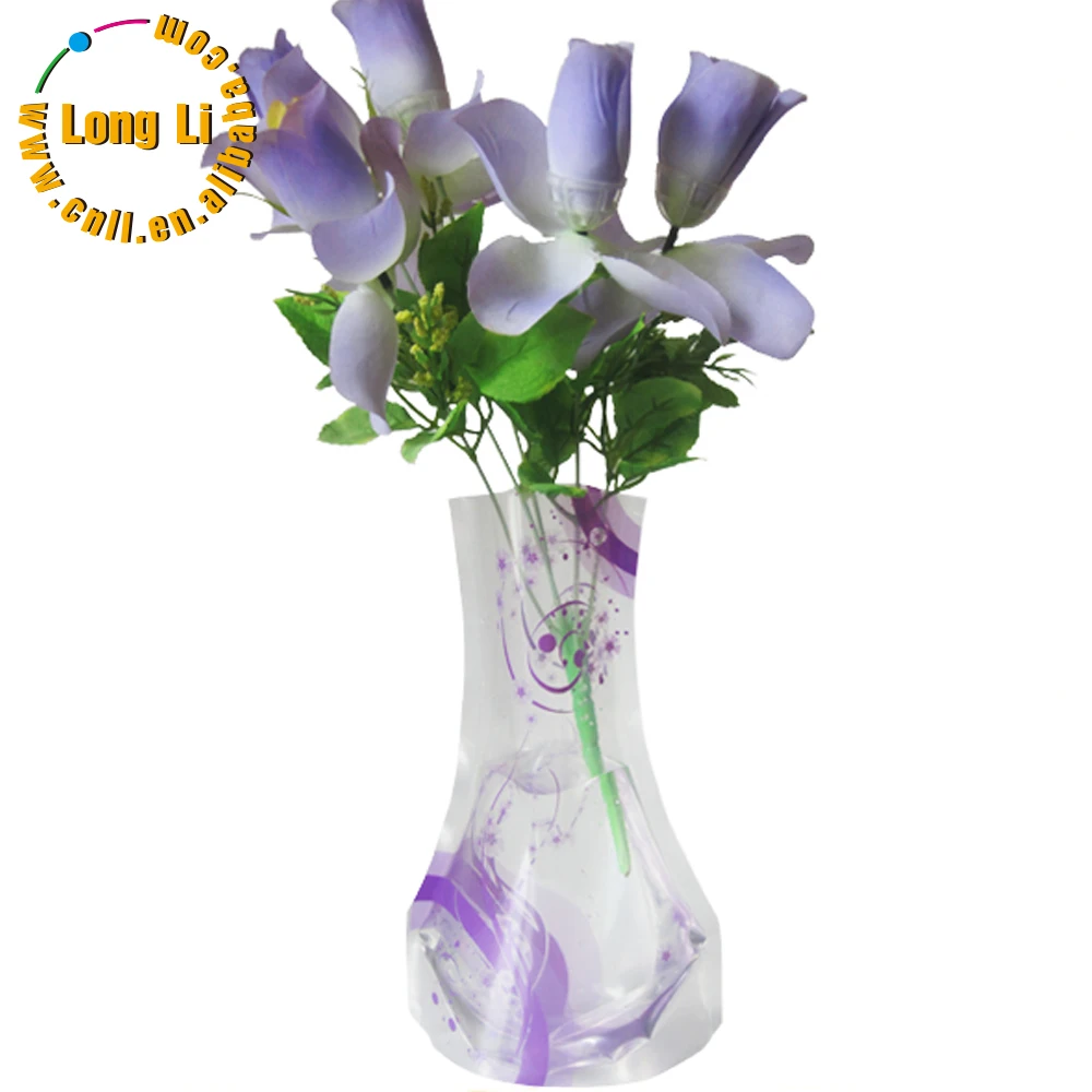 Plastic Foldable Vase Pvc Folding Flower Vase Pvc Foldable