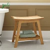 New design bathroom 2 tiers bath seat rack, natural bamboo shower bench