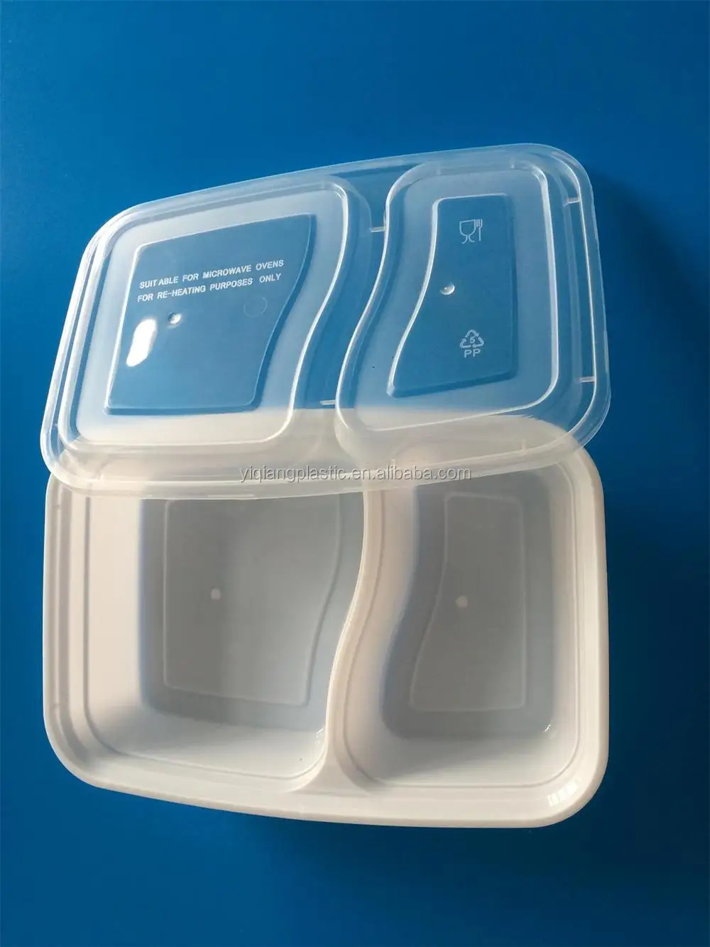 2 Compartment Microwave Safe 1000ml Disposable Plastic Lunch Container