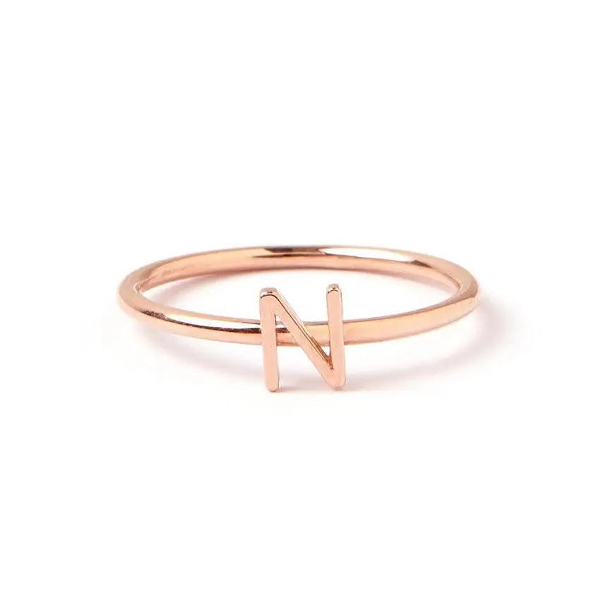 Custom Design Women Gold Plated Letter N Jewelry Rings - Buy Letter N Jewelry Rings,Letter N 