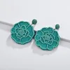 2019 fashion bread rattan flower drop earrings for women spring and summer