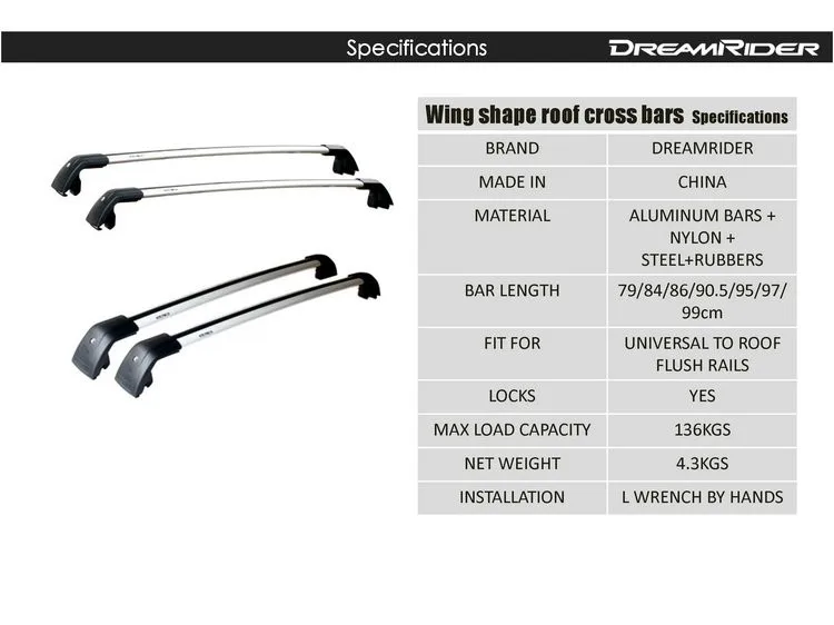 No Noise Universal Aluminum Auto Car Roof Rack 4x4 Luggage Rack Bar