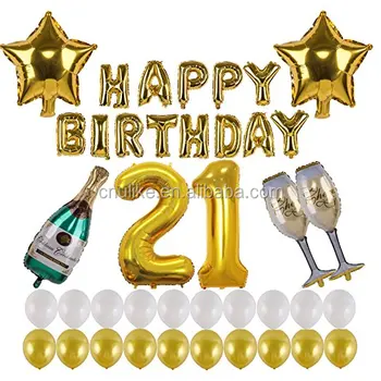Gold Balloons Birthday Party Decoration Set 21st Birthday Party