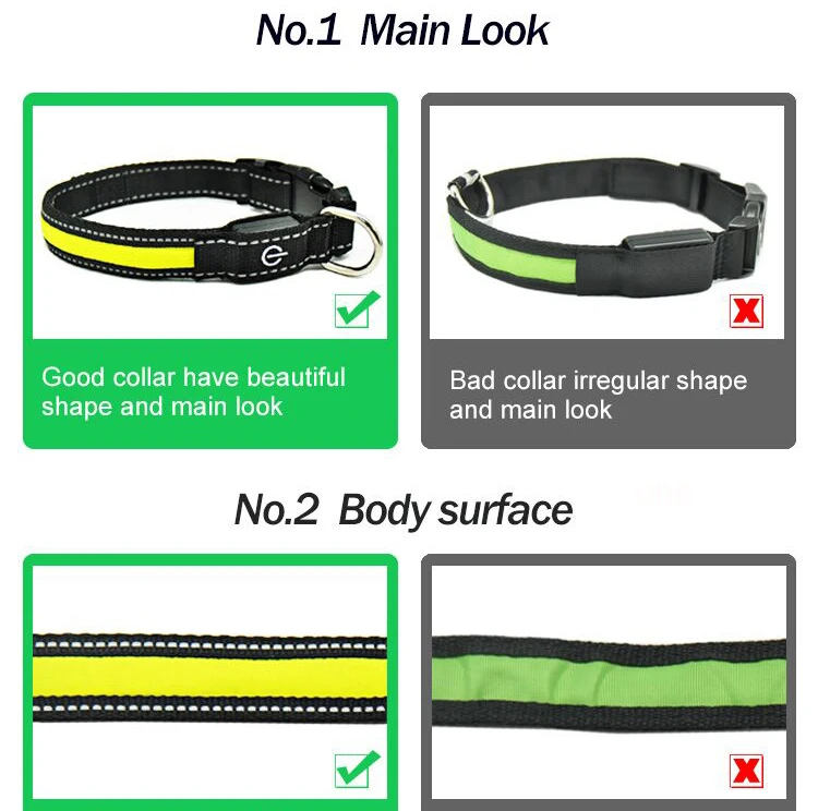 DC020 Dog Paw Hollow Up PU Leather USB Rechargeable LED Flashing Dog Collar