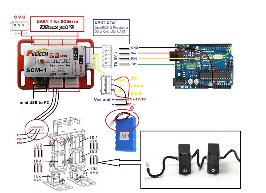 FeeTech TTLinker Board for SCS15 Servos Allows Arduinos UART Control ...