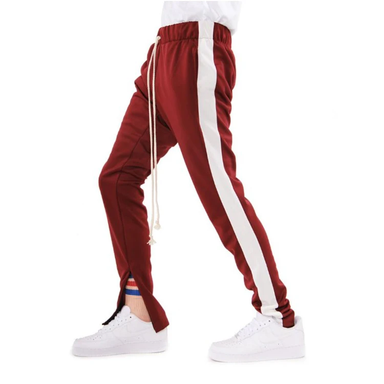 mens track pants with side stripe