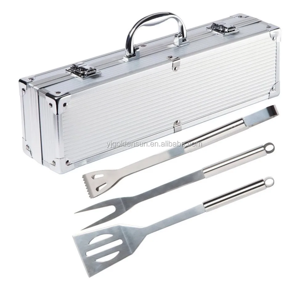 3 Pcs Mini Bbq Tools Set With Aluminum Case Buy 3 Pcs Bbq Tools,3 Pcs