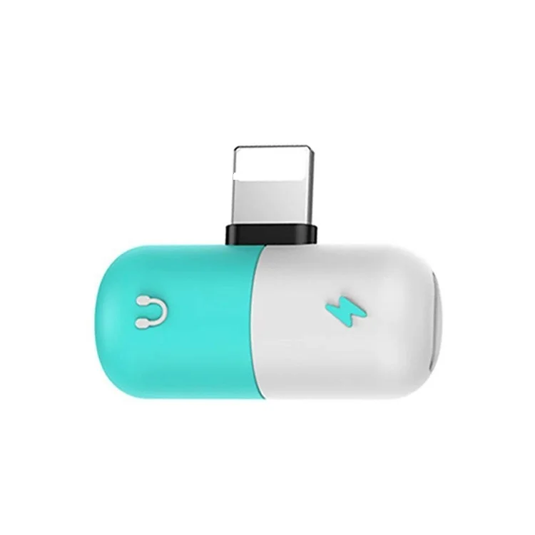 Mini Capsule Design 2-in-1 Jack Adapter Audio and Charge Splitter for iPhone,Double Pports for Music/Call & Charge