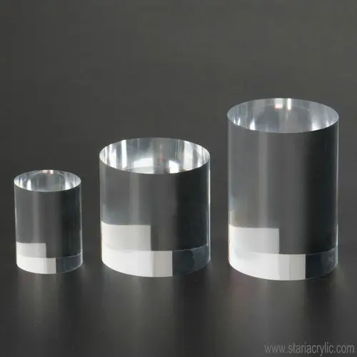 Polished Solid Acrylic Cylinders,Holiday Acrylic Circular Riser Block