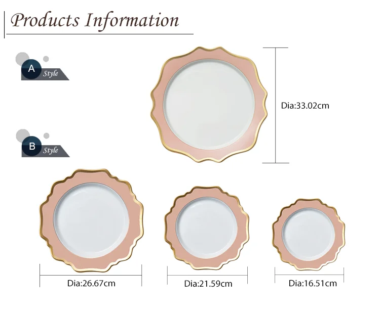 Wholesale Handmade Ceramic Plates Fine Porcelain Dinner Plate Wedding