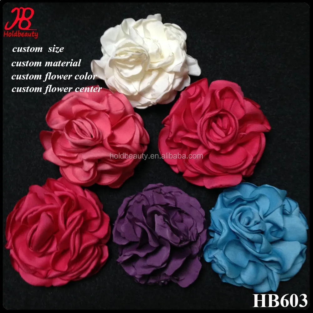 2016 Hot New Burned Edge Satin Fabric Flower For Wedding Sash