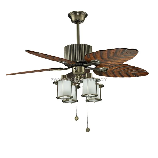 Hawaii Stil Holz Blattspreiten Decor Deckenventilator Mit Licht Buy Deckenventilator Mit Licht Decor Deckenventilator Kupfer Motor