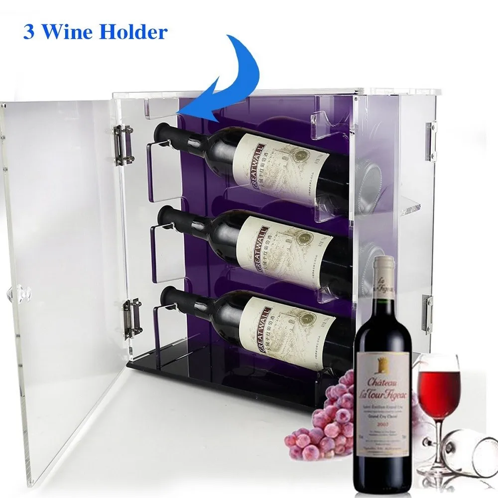Transparent Single Acrylic Wine Bottle Counter Display Case For Storage