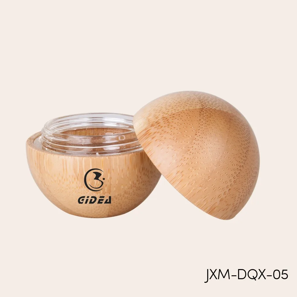 5g Ball Shape Bamboo Double Wall Cosmetic Cream Jar