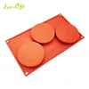 3 Cavity Large Round Silicone Molds for Disc Candy Cake and DIY Resin Coasters