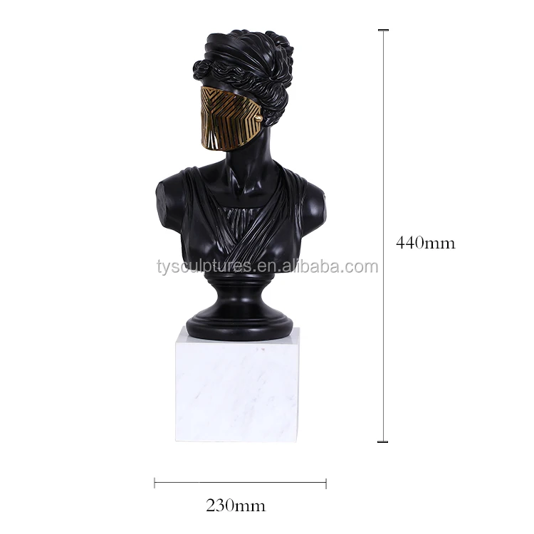 Beautiful Fiberglass Female Head Bust Statue Lady Bust Statues With