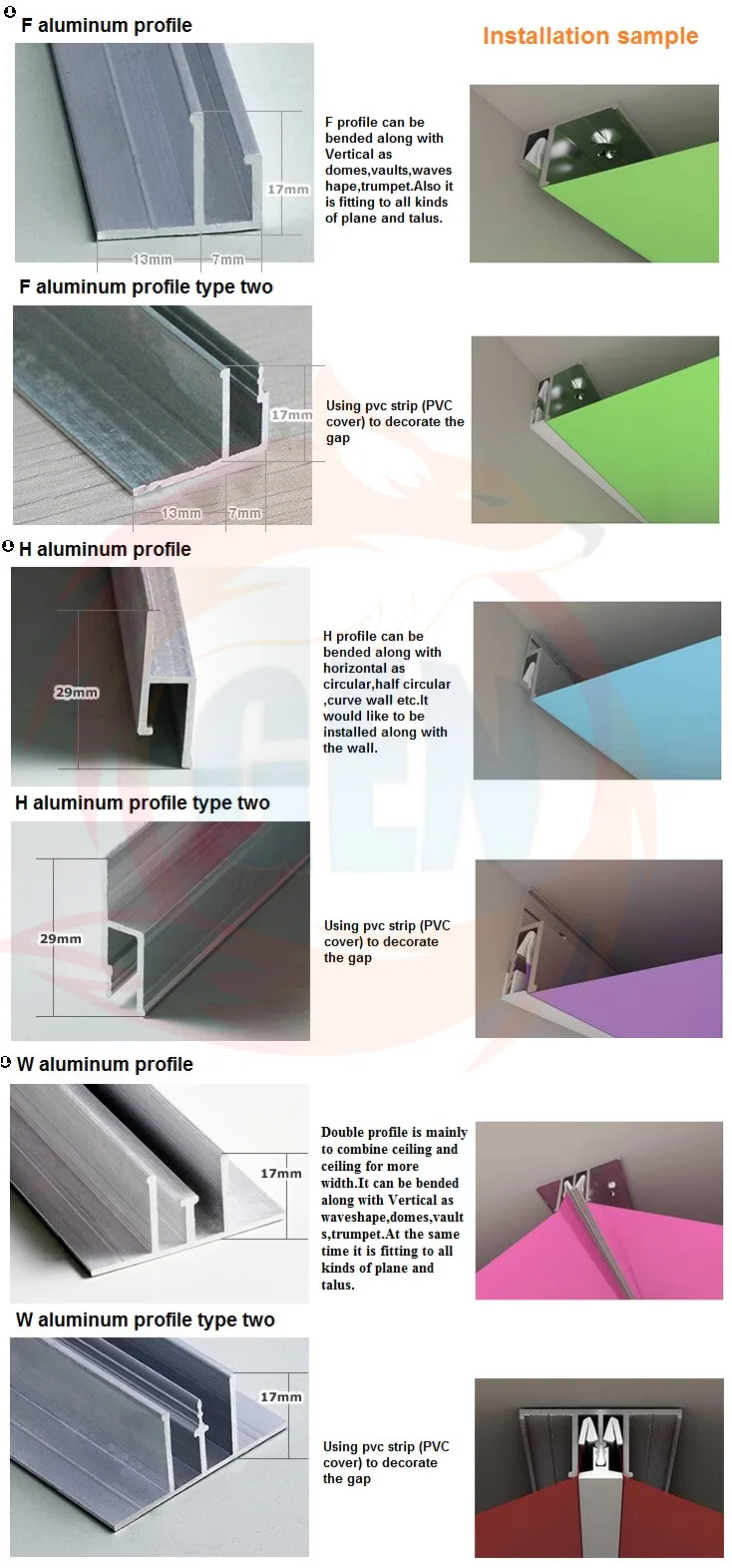Installation Tools And Accessories For Suspended Pvc Stretch Ceiling