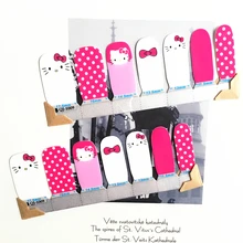 Pink White Cartoon cat child Nail Arts Nail Sticker Waterproof Nail Decal Sticker Gel Polish French