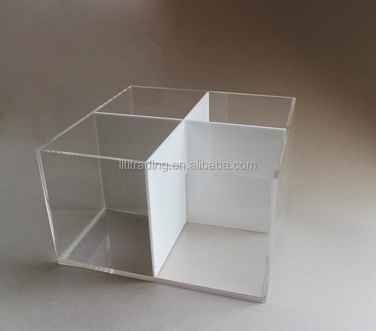 Clear Acrylic Fish Tank With Divider Aquarium Reptile Turtle Betta Fish