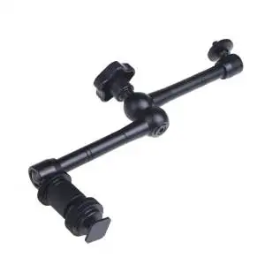 Magic Friction Arm - SODIAL(R) 11 inch Magic Friction Arm 1/4" Hot Shoe Connector with 4.9cm / 5.5cm Super Clamp Crab Pliers Articulate Clip (Black)