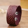 Drop Shipping Genuine Leather Religious Viking Claddagh Bracelet