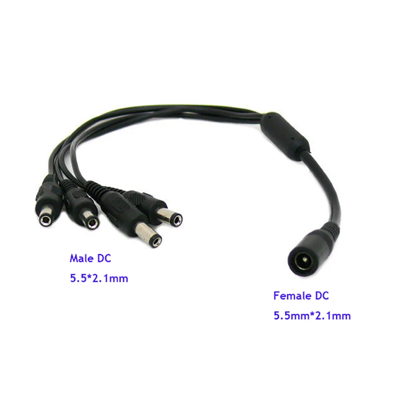 Male To Female Dc Extension 2.1mm X 5.5mm Power Cord With Wire Cables
