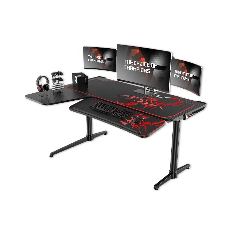 Cheap Large Black L Shaped Office Desktop Computer Gaming Desk