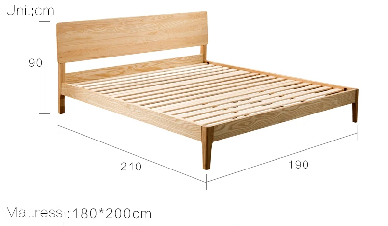 Popular New Design Modern Twin Queen King Size Ash Solid Wood
