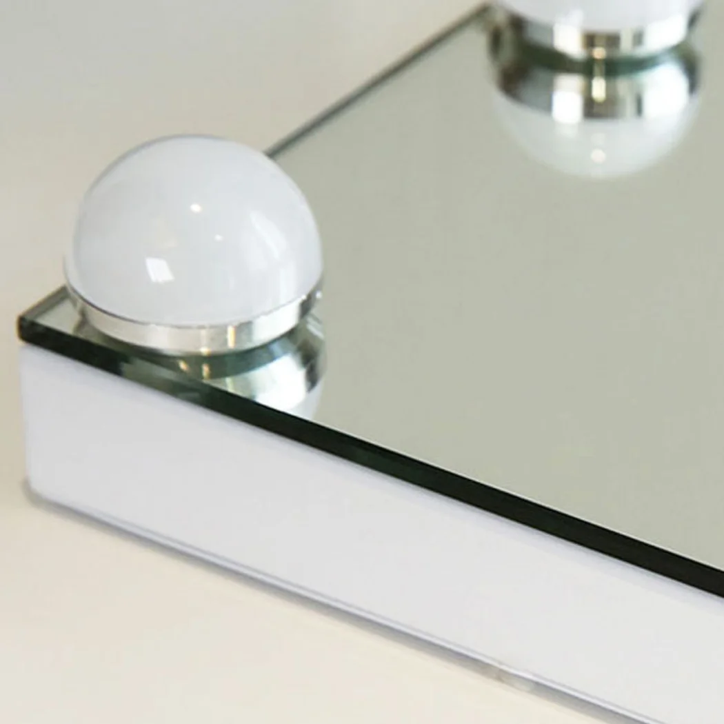 Lighted Vanity Makeup Hollywood Mirror, Dimmable Tabletop Cosmetic Mirror with LED Bulbs, Touch Control and Plug Powered