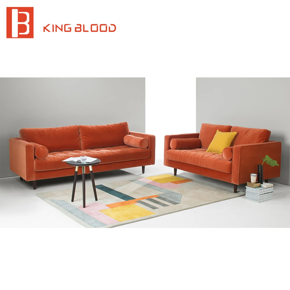 Belgium Modern Orange Velvet Sofa Sets For Living Room Belgium Modern Orange Velvet Sofa Sets