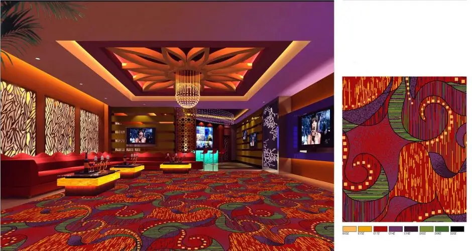 Nylon Printed Carpet New Design For Night Club Corridor Or Ktv Room