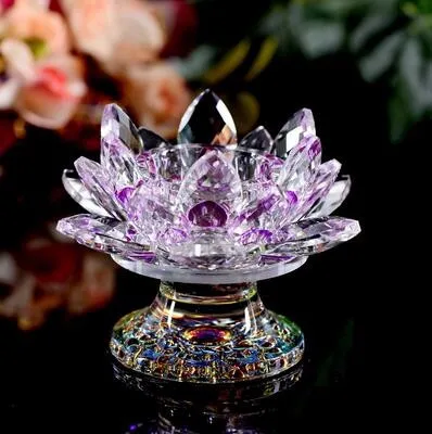 Wholesale Pretty Unique Crystal Lotus Flower Candle Holder For Wedding 