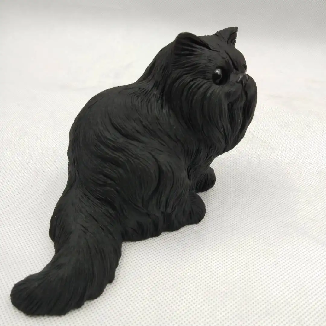 天然黑obsidian obsidian 雕刻的猫雕像出售