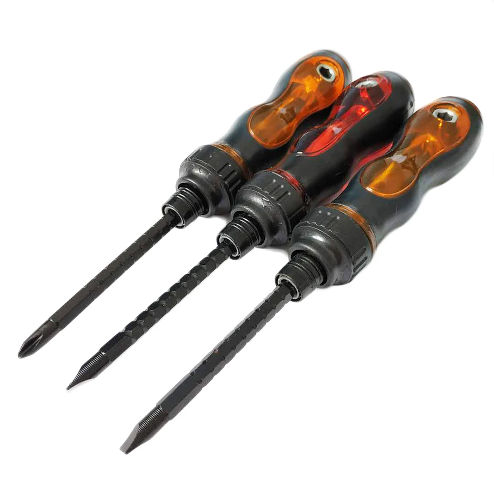 Ratchet Screwdriver Phillips Flat Two Ways Double Head Handle Tools